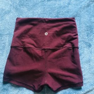 lululemon maroon reversible shorts